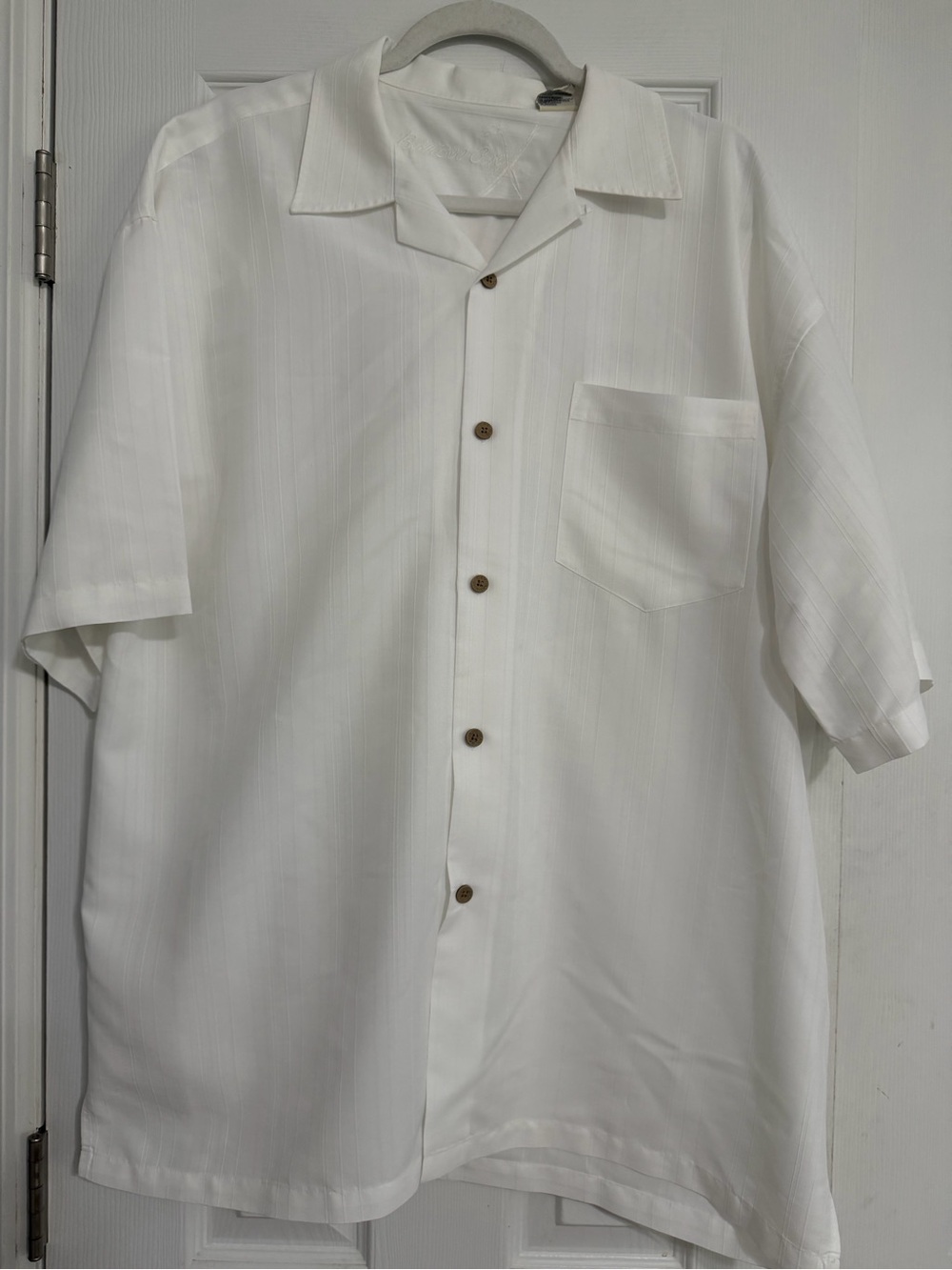 Bamboo cay white button down mens size XL vacation cruise summer